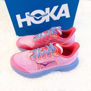 new youth hoka mach 6 multicolor running sneakers